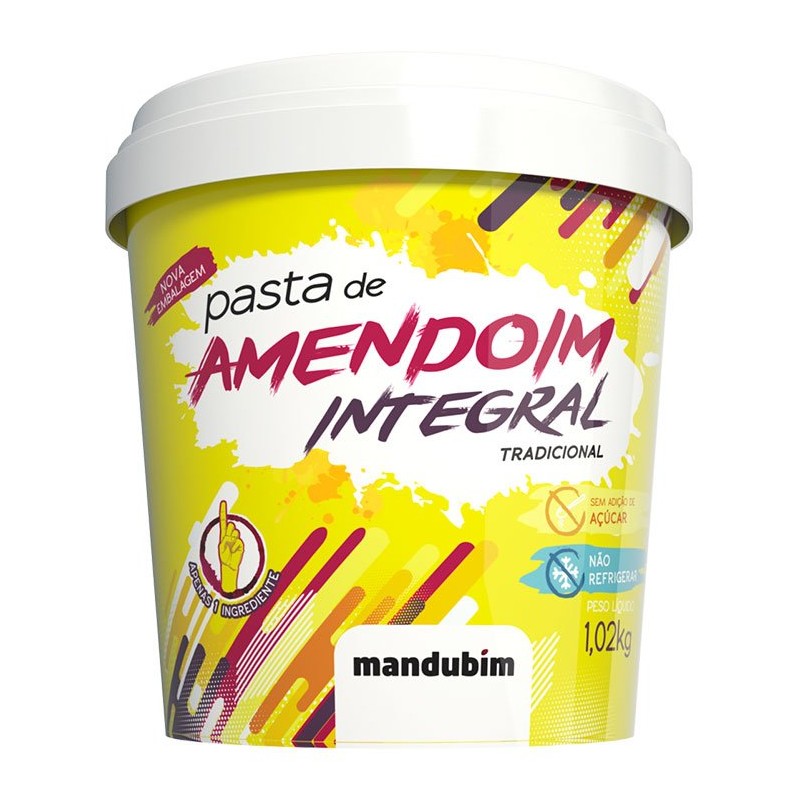 PASTA DE AMENDOIM INTEGRAL TRADICIONAL 1 02KG MANDUBIM