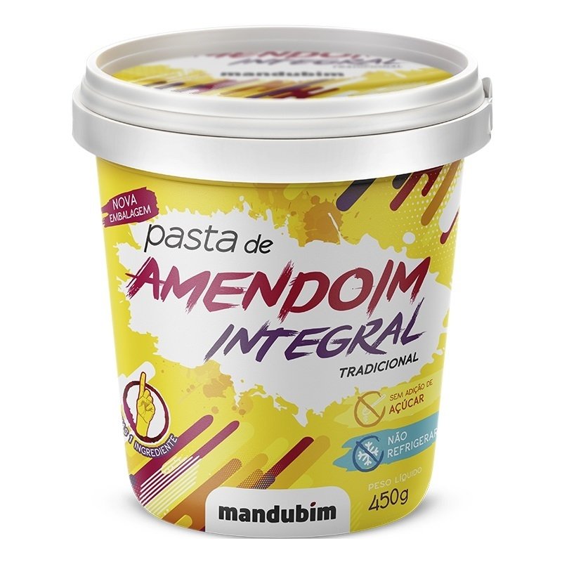 Pasta de Amendoim Integral com Granulado 450g - Loja Online Mandubim